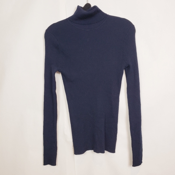 Paule Ka navy ribbed turtleneck sweater - Picture 5 of 7